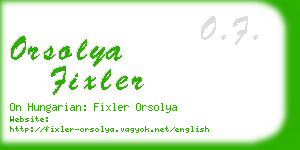 orsolya fixler business card